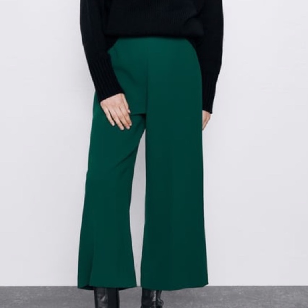 Zara Emerald Green Wide Leg Pant